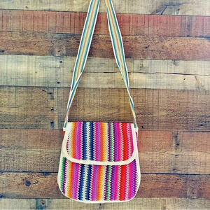 Nwot M.M.M. Artisan Handmade Colored Woven Bag